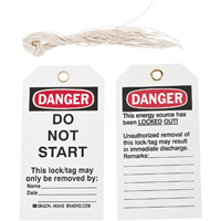 Lockout Tags, Plastic, 3" W x 5-3/4" H, English Distribution Élite MP