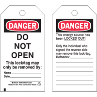 Lockout Tags, Plastic, 3" W x 5-1/2" H, English Distribution Élite MP