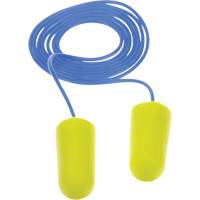 Bouchons d'oreilles n&eacute;on jaune E-A-Rsoft, Vrac - Sac en poly, Avec cordon Distribution Élite MP