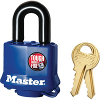 Cadenas r&eacute;sistant aux intemp&eacute;ries, Cl&eacute;s diff&eacute;rentes, Acier lamin&eacute;, Largeur de 1-9/16" Distribution Élite MP