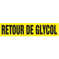 Marqueurs de tuyau "Retour de Glycol", Autocollant, 2-1/2" h x 12" la, Noir sur jaune Distribution Élite MP