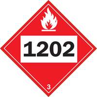 1202 Fuel Oil Flammable Liquid TDG Placard, Adhesive Vinyl Distribution Élite MP
