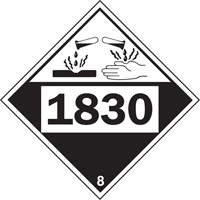 1830 Sulphuric Acid Corrosive Materials TDG Placard, Plastic Distribution Élite MP
