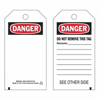 Self-Laminating Safety Tags, Polyester, 3" W x 5-3/4" H, English Distribution Élite MP