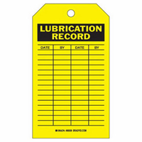 &eacute;tiquettes registres de lubrifications, Polyester, 4" la x 7" h, Anglais Distribution Élite MP