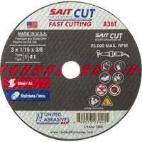 Cut-Off WHEEL (A36T), 13" x 1/16", 1/4" Arbor, Type 27, Aluminum Oxide, 25000 RPM Distribution Élite MP