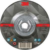 Quick Change Silver Depressed Centre Grinding Wheel 87446, 5" x 1/4", 5/8"-11 Arbor, Type 27, Ceramic Distribution Élite MP