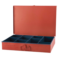 Compartment Box With 12 Adjustable Compartments, 12" D x 18" W x 3" H, Red Distribution Élite MP