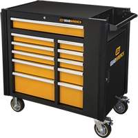 Powered Tool Cart, 11 Drawers, 42-1/2" W x 24-7/16" D x 41" H, Black/Orange Distribution Élite MP
