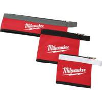 Multi-Size Zipper Pouches - Set of 3, Canvas, 3 Pockets, Black/Red Distribution Élite MP