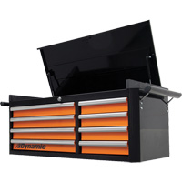 Coffre sup&eacute;rieur, 42" la, 8 tiroirs, Noir/Orange Distribution Élite MP