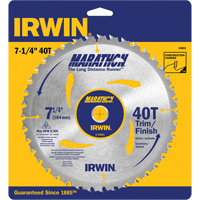 Lames de scie pour entrepreneur - Lames de scie Marathon, 7-1/4", 40 dents, Pour Bois Distribution Élite MP