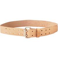 Ceinture &agrave; double ardillon, Cuir, Beige Distribution Élite MP