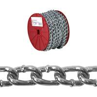 Twist Link Machine Chain, Low Carbon Steel, #2 x 125' (38.1 m) L, 310 lbs. (0.155 tons) Load Capacity Distribution Élite MP