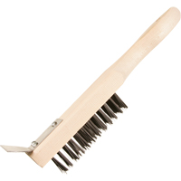 Brosse de nettoyage avec racloir, Acier, 5 x 13 rangs de fils, Longueur 11-3/8" Distribution Élite MP