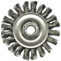 Brosses m&eacute;talliques &agrave; touret, Dia. 4", Fils 0,02", Arbre 5/8"-11, Acier Distribution Élite MP