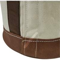 Leather-Bottom Bucket, 17" H, Canvas, White Distribution Élite MP