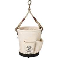 Tapered-Wall Bucket, 12" L x 9" W x 12" H, Canvas, Natural Distribution Élite MP