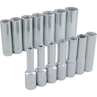 Socket Set, 14 Pcs, 3/8" Drive Size, Deep Distribution Élite MP