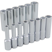 Socket Set, 14 Pcs, 3/8" Drive Size, Deep Distribution Élite MP