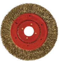 Brosse m&eacute;tallique &agrave; touret et &agrave; encapsulation partielle ne rejetant pas les fils, 3" dia., Fils 0,012", Arbre 1/4" Distribution Élite MP