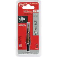 Step Drill Bit, 1/8"/#1 - 1/2"/#1 , 1/32" Increments, High Speed Cobalt Distribution Élite MP