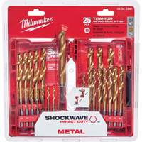 Jeu de forets m&eacute;triques Shockwave Red Helix, 25 morceaux, Titane Distribution Élite MP