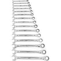 Ratcheting Wrench Set, Combination, 15 Pieces, Metric Distribution Élite MP