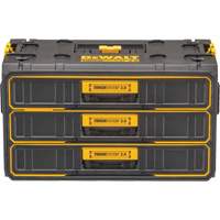 Unit&eacute; &agrave; trois tiroirs ToughSystem 2.0, 21-4/5" x 12-3/10" x 12-3/5", Noir/Jaune Distribution Élite MP