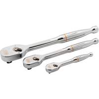 Ensemble de rochet &agrave; t&ecirc;te en goutte enti&egrave;rement polie avec prises 1/4", 3/8" & 1/2" 120XP Distribution Élite MP