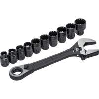 Ensemble de cannelure & cl&eacute; ajustable Pass-Thru X6 11 mcx, 13" lo, la max. 2-27/50", Phosphate noir Distribution Élite MP