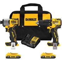Brushless Compact Cordless 1/2" Hammer Drill & 1/4" Impact Driver Kit, Lithium-Ion, 20 V Distribution Élite MP