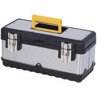 JPSTB-15 Stainless Steel Hand Tool Box, 6-1/4" D x 15" W x 7" H, Black/Silver Distribution Élite MP