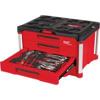 64-Piece Hand Tool Set with PACKOUT 4 Drawer Tool Box, 16-3/10" x 22-1/5" x 14-3/10", Black/Red Distribution Élite MP
