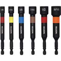 Embouts &agrave; &eacute;crous haute performance pour perceuse/visseuse, Embout 1/2"/5/16"/1/4"/3/8"/7/16"/9/16", Prise 1/4", 4" lo, Magn&eacute;tique Distribution Élite MP