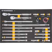 Ensemble d'outils &agrave; cliquet et d'entraînement 3/8" &agrave; 90 dents avec plateau de rangement en mousse Distribution Élite MP