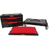 Ensemble de coffres &agrave; outils Arx de 3 morceaux avec socle &agrave; roulettes pivotantes, 23-1/10" x 15" x 13-2/5', Noir Distribution Élite MP