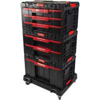 Ensemble de coffres &agrave; outils Arx de 4 morceaux avec socle &agrave; roulettes pivotantes, 23-1/10" x 15" x 22-1/2", Noir Distribution Élite MP
