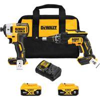 MAX Brushless Cordless Drywall Screw Gun & Impact Driver Kit, 20 V Distribution Élite MP