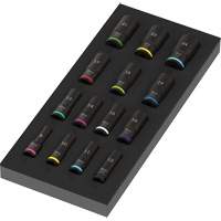 Insert en mousse pour jeu de douilles profondes Impaktor 1 Zyklop B, 15 Mcx, Chocs, Prise de 3/8", Profond Distribution Élite MP