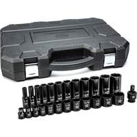 6-Point SAE Socket Set, 25 Pcs, Impact, 3/8" Drive Size, Deep Distribution Élite MP
