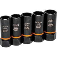 Bolt Biter Extraction Socket Set, 5 Pcs, Impact, 1/2" Drive Size, Deep Distribution Élite MP