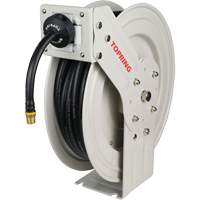 MAXREEL Single-Arm Automatic Rewind L Hose Reel with Rubber Hose, Air, 3/8" x 50', Single Hose, 250 PSI Distribution Élite MP
