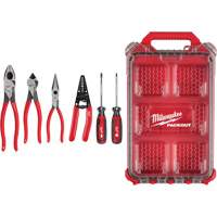 Dipped Grip Pliers, Wire Stripper & Cushion Grip Screwdrivers Set with PACKOUT Organizer Distribution Élite MP