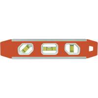 Reinforced Torpedo Level, 9" L, Aluminum, 3 Vials, Magnetic Distribution Élite MP