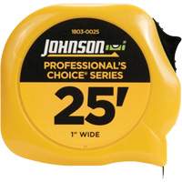 Professional's Choice Power Tape with Steel Belt Clip, 1" x 25', 1/16" Graduations Distribution Élite MP