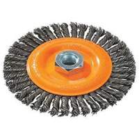 Stringer Bead Knotted Wire Brush, 4" Dia., 0.02" Fill, 5/8"-11 Arbor, Steel Distribution Élite MP