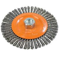Stringer Bead Knotted Wire Brush, 6" Dia., 0.02" Fill, 5/8"-11 Arbor, Steel Distribution Élite MP
