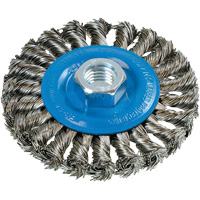 Wide Knotted Wire Wheel Brush, 5/8"-11 Arbor, Steel Distribution Élite MP