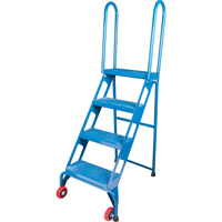 Portable Folding Ladder, 4 Steps, Perforated, 40" High Distribution Élite MP